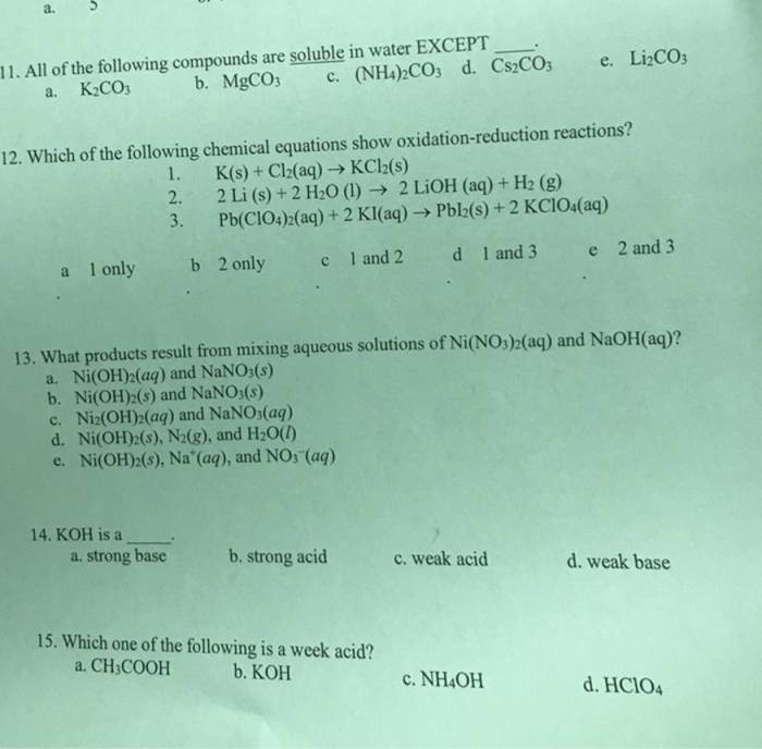 All of the following compounds are soluble in water except