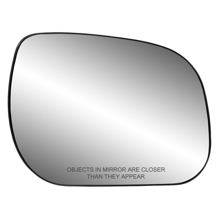 Side passenger mirror glass replace backing plate heated non